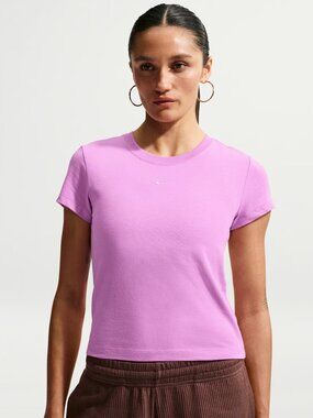 Nike®  Women's Chill Knit Cropped Shirt, XL, pinkish.